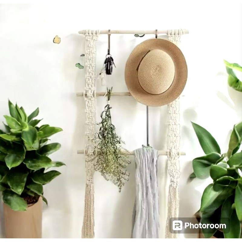 Rak Jilbab Aesthetic Gantungan Jilbab Kayu Gantungan Mukenah Sajadah