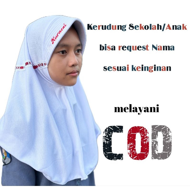 jilbab anak bordir nama ukuran M (SD)
