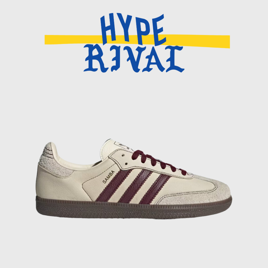 Adidas Samba OG Wonder White Maroon (100% Original)