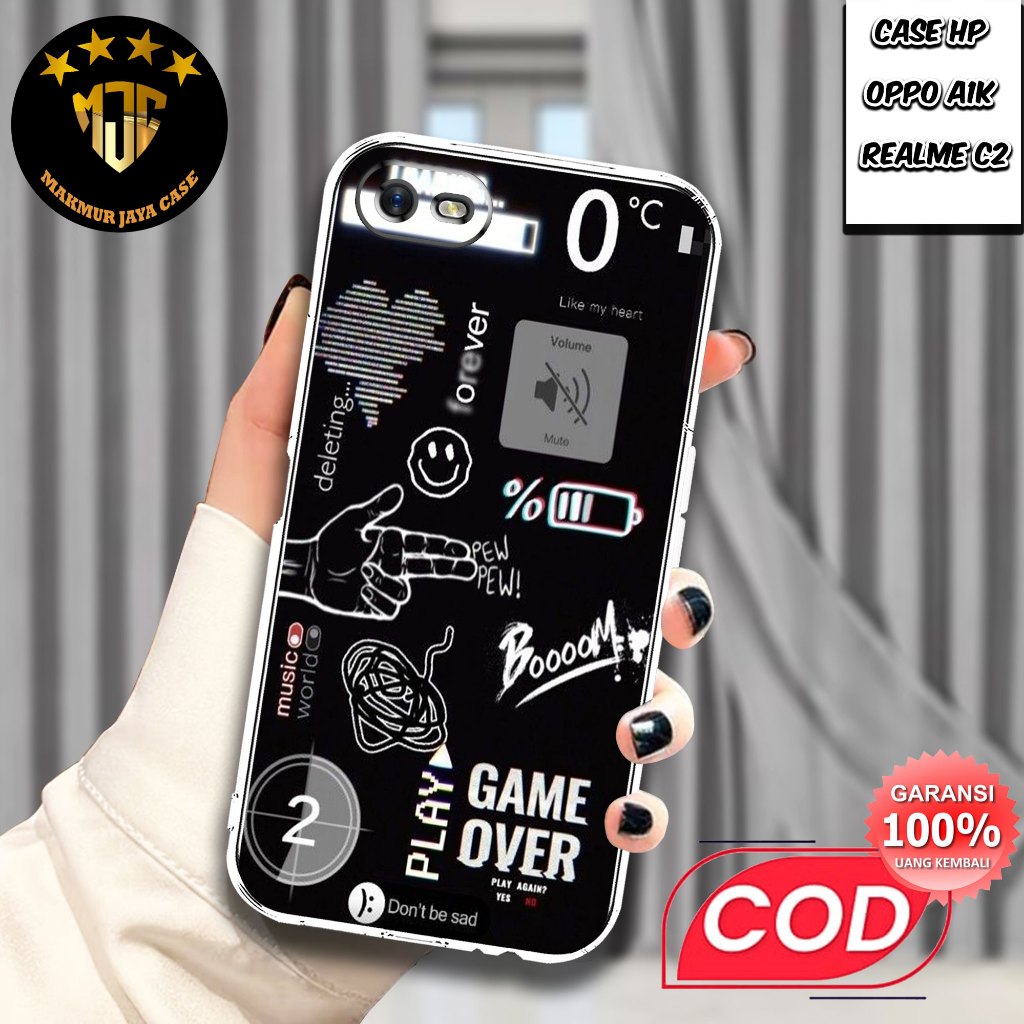 Case OPPO A1K / REALME C2 - Casing OPPO A1K Motif (NASTIK ) - Softcase Premium Fourside - Bening Tra