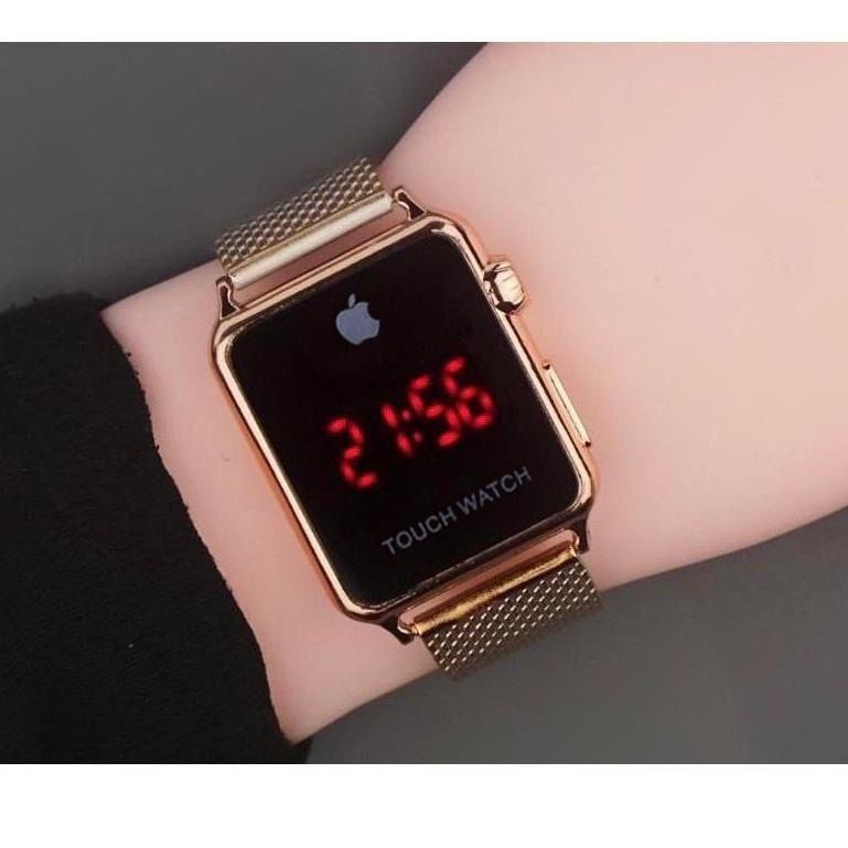 RS022 JAM TANGAN PRIA WANITA DIGITAL WATCH RUBBER ELEKTORNIK TOUCH MAGNET LED