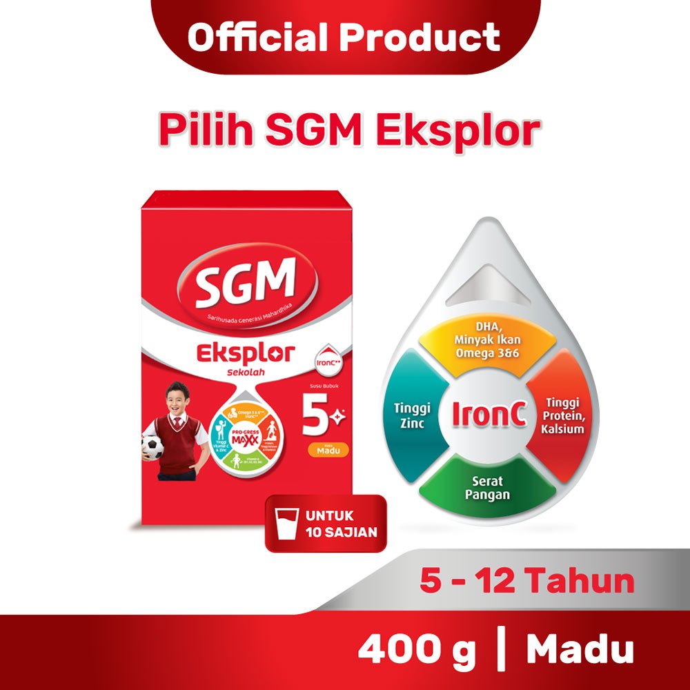 

Susu SGM Eksplor 5+ Pro-Gressmaxx Susu Pertumbuhan Madu 400G