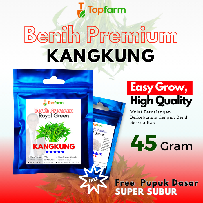 Benih Topfarm / Benih Kangkung Darat Super / Benih Kangkung Super Jumbo / Benih Kangkung Cabut / Ben