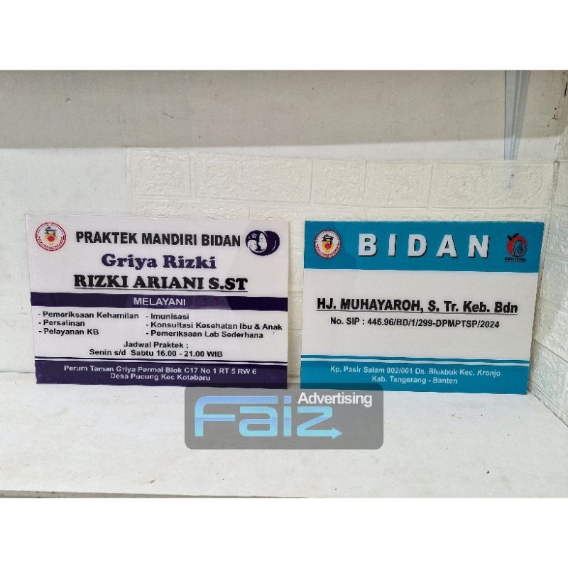 

Papan praktek Apotek,dokter,bidan dll | Bisa custom Disign