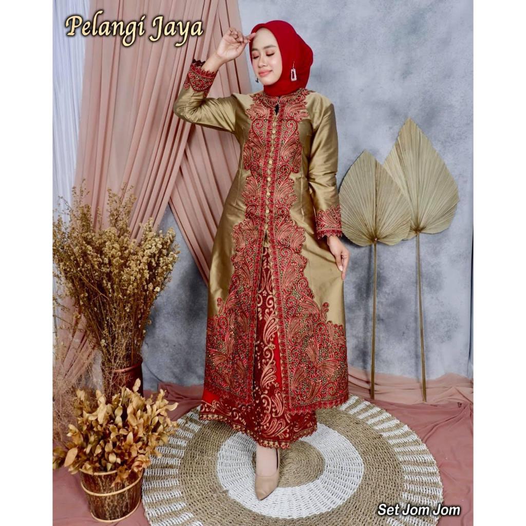 Gamis Wanita Pelangi Jaya Bahan Taveta Dove Warna Cokelat