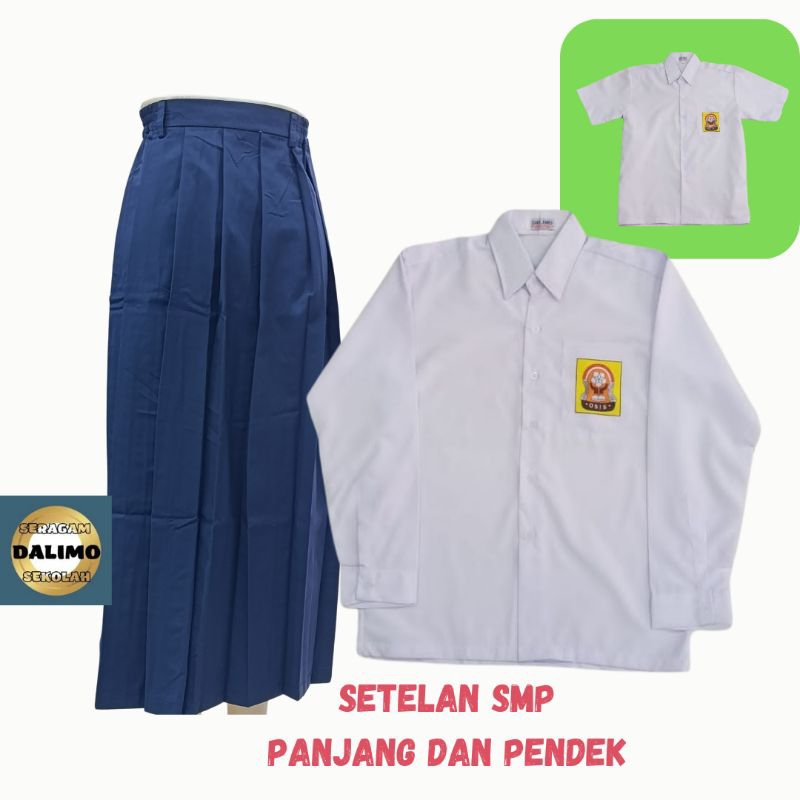 Setelan Seragam SMP biru putih cewek tersedia ukuran kelas 7 kelas 9 dan jumbo setelan biru putih SM