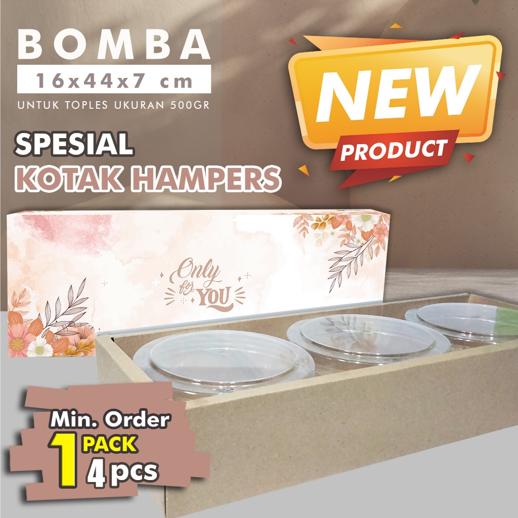 

Kotak Toples 16x44x7 BOMBA Isi 3 Toples 500 gr / Kotak Hampers, Bingkisan Hari Raya, Kotak Parcel