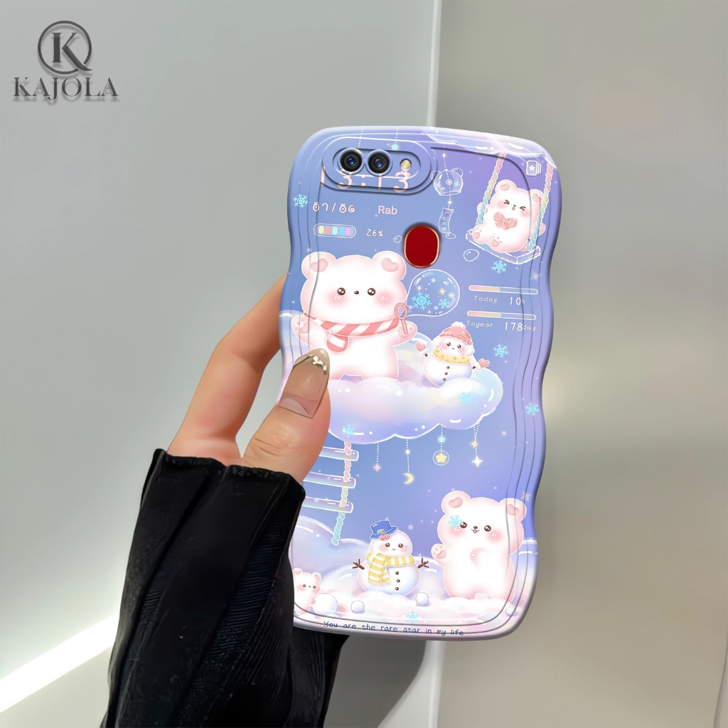 Case Gelombang Oppo A5S / A12 / A11K / A7 / F9 Motif Aesthetic Bahan Softcase silicon Lentur - Skin 