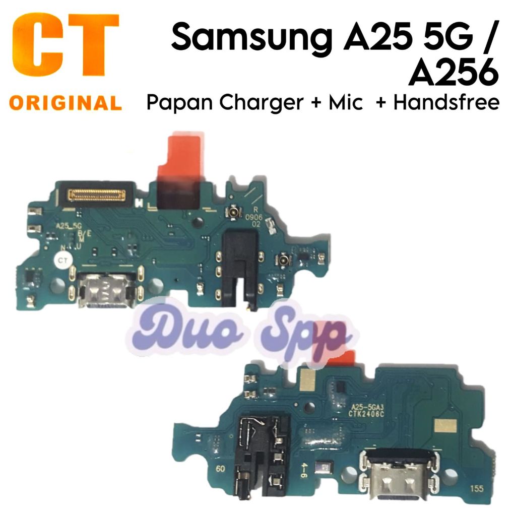 Papan Konektor PCB Charger Mic + Handsfree Samsung Galaxy A25 5G / SM-A256E / SM-A256E/DS / SM-A256E