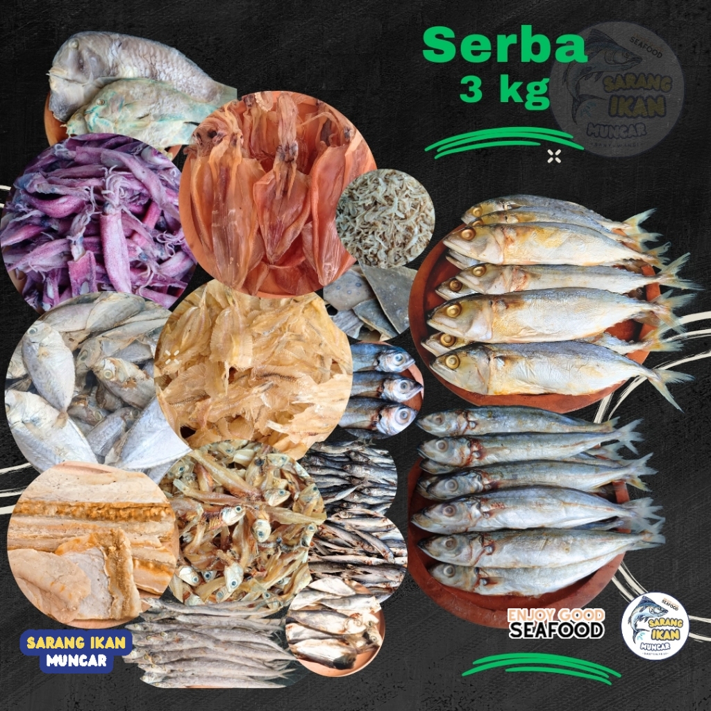 

SERBA 3 KG IKAN ASIN : CUMI/PEDA/KLOTOK/TERI/JAMBAL/PETEK/TAMBAN DLL