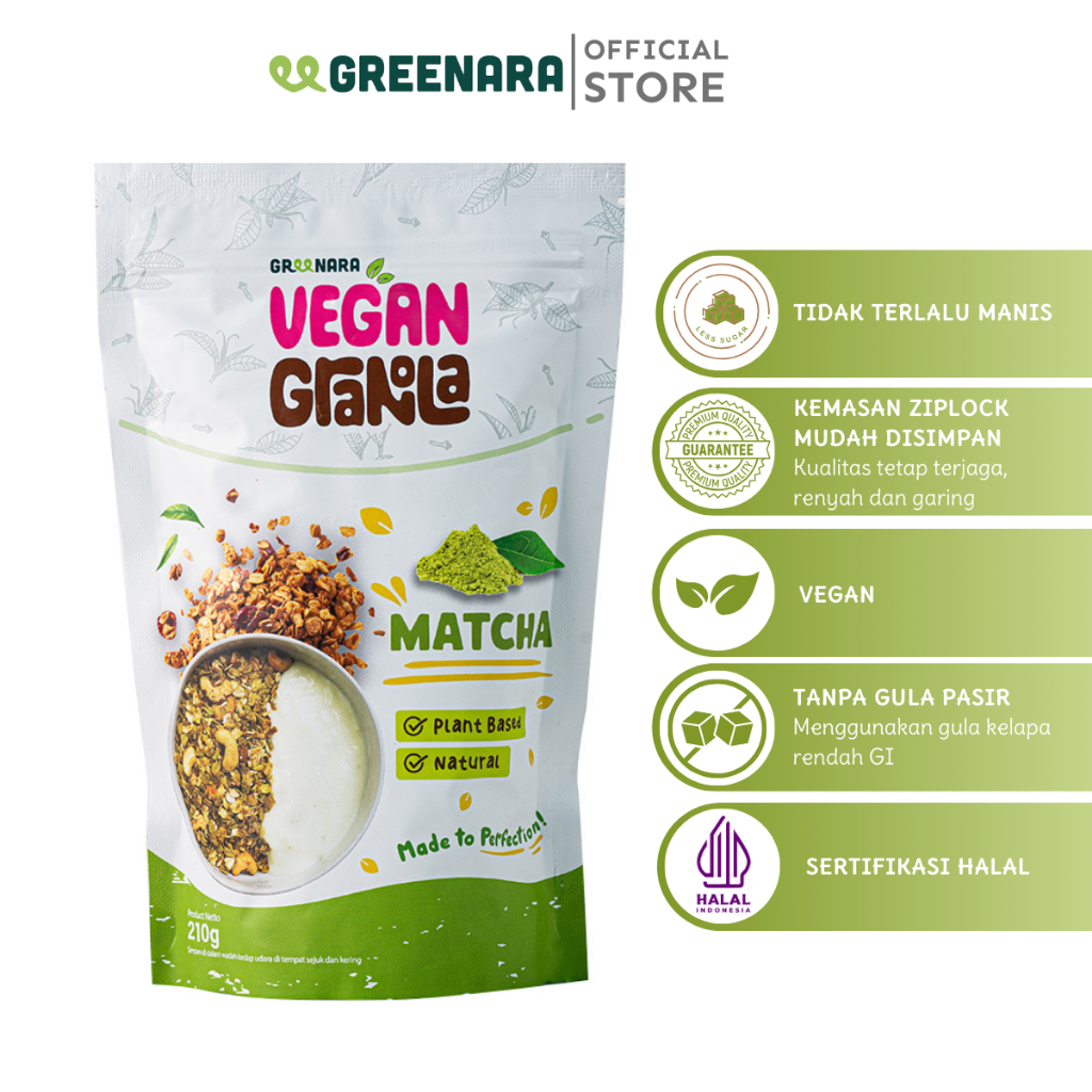 

Greenara - Vegan Granola Matcha 210gr
