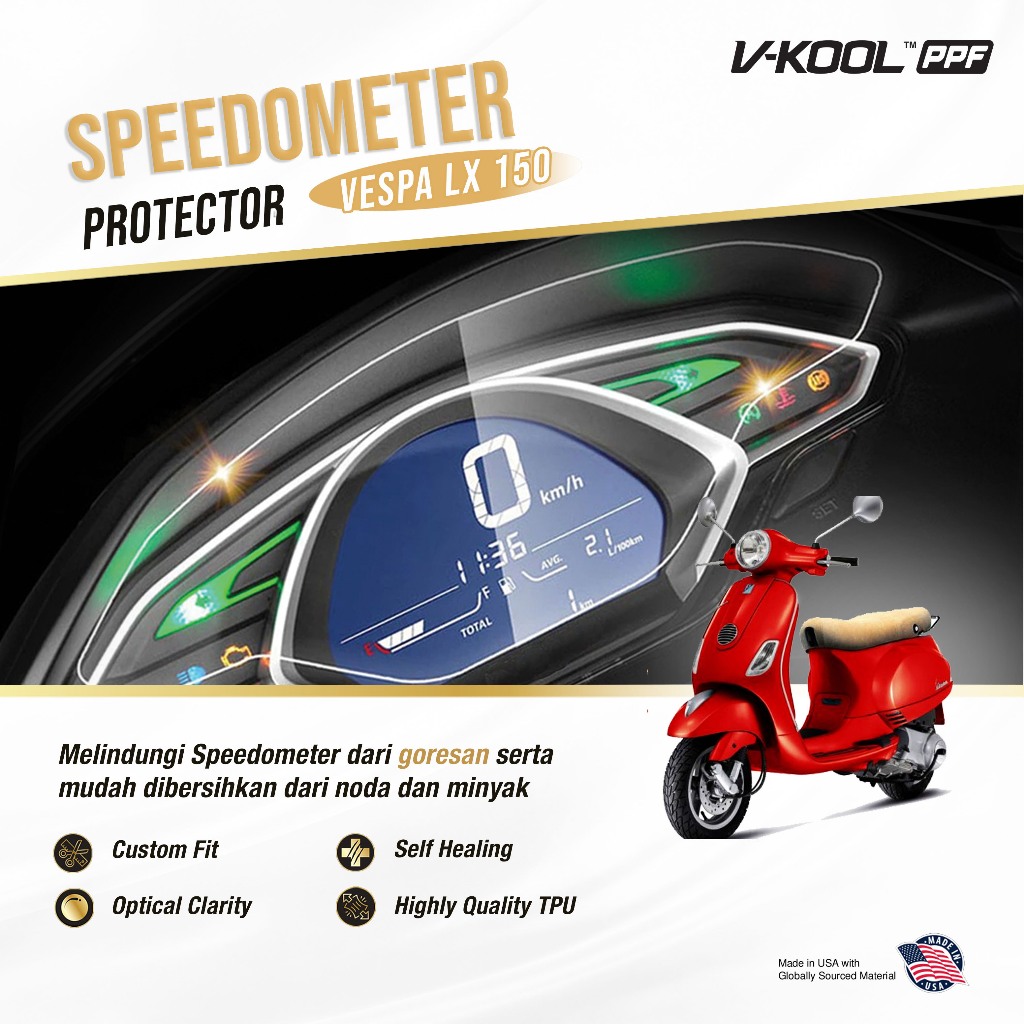 V-KOOL PPF Speedometer Vespa LX