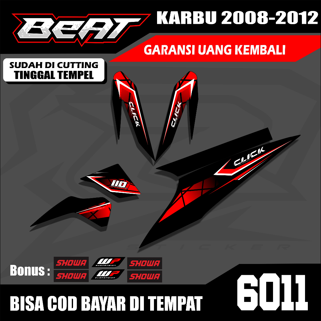 Stiker Striping Beat Karbu 2011 - List Motor Beat Karbu 2011 - Lis Les Body Beat Karbu 2011 TERMURAH