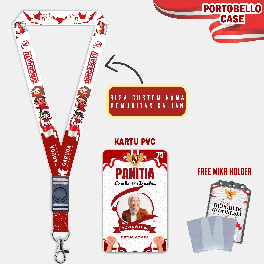 

LANYARD KHUSUS PANITIA 17 AGUSTUS HUT RI GANTUNGAN CARD HOLDER
