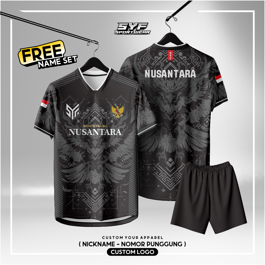 JERSEY BOLA-JERSEY FUTSAL JERSEY VOLLY FULL PRINTING BLACK INDO