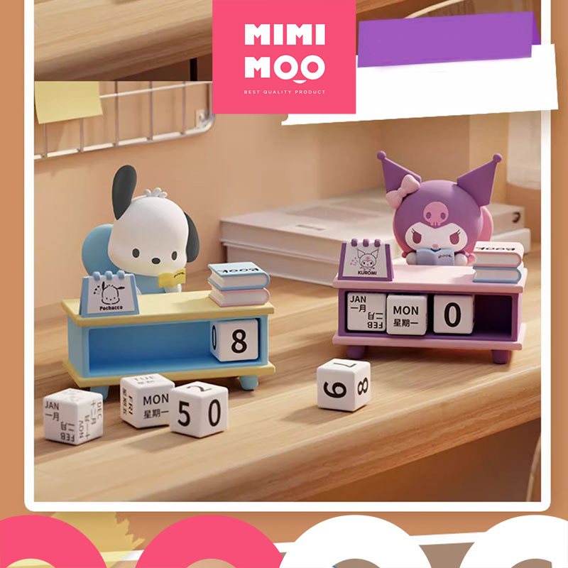 

MIMIMOO Kalender Meja Lucu Karakter Sanrio Kuromi Pochacco