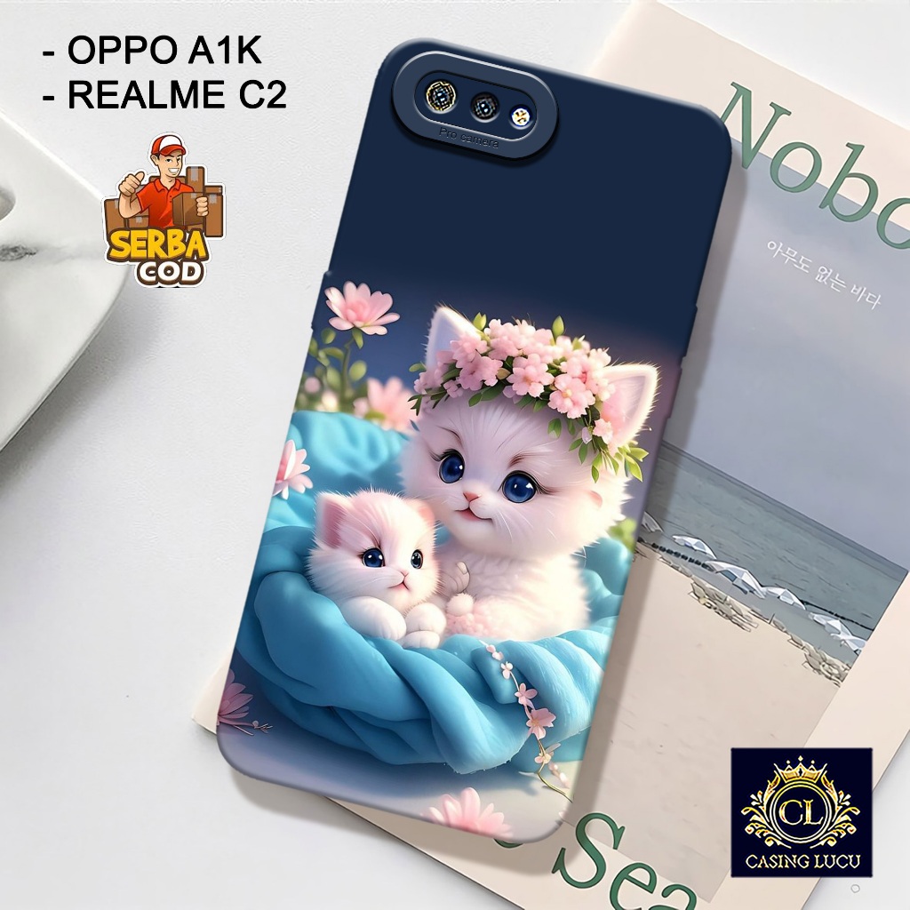 Case Realme C2 / Oppo A1K - Fashion Case Kucing - Softcase Realme C2 / Oppo A1K - Casing Realme C2 /