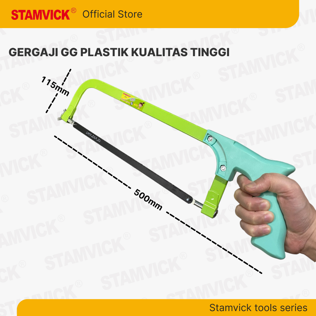Gergaji Besi + Gagang Fiber Stamvick Type USA - Gagang Gergaji Besi / Stamvick Hacksaw Frame 12"