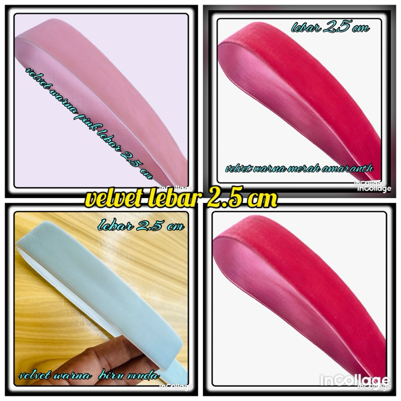 

per meter velvet lebar 2.5 cm