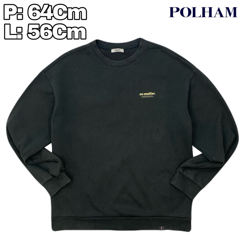 B246 Baju Crewneck POLHAM No Matter Casual Original  Sweetshirt Hitam Simple Tebal Sweeter Lengan Pa