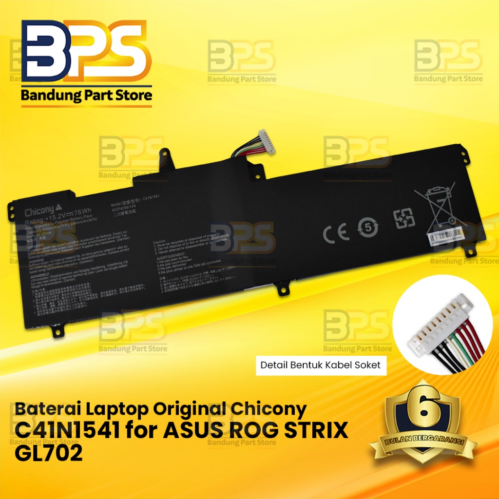 Battery Baterai Laptop Chicony for ROG STRIX GL702 C41N1541 Original
