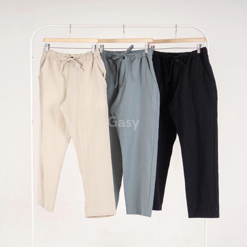 GASY Ankle Linen Pants | Celana Panjang Pria Ankle Pants Premium | Celana Ankle Pants Linen Pria