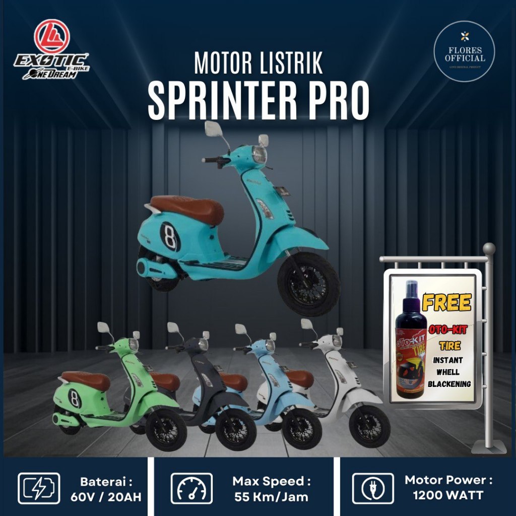 Sepeda Motor Listrik Vespa Listrik Sprinter Pro Pacific Exotic