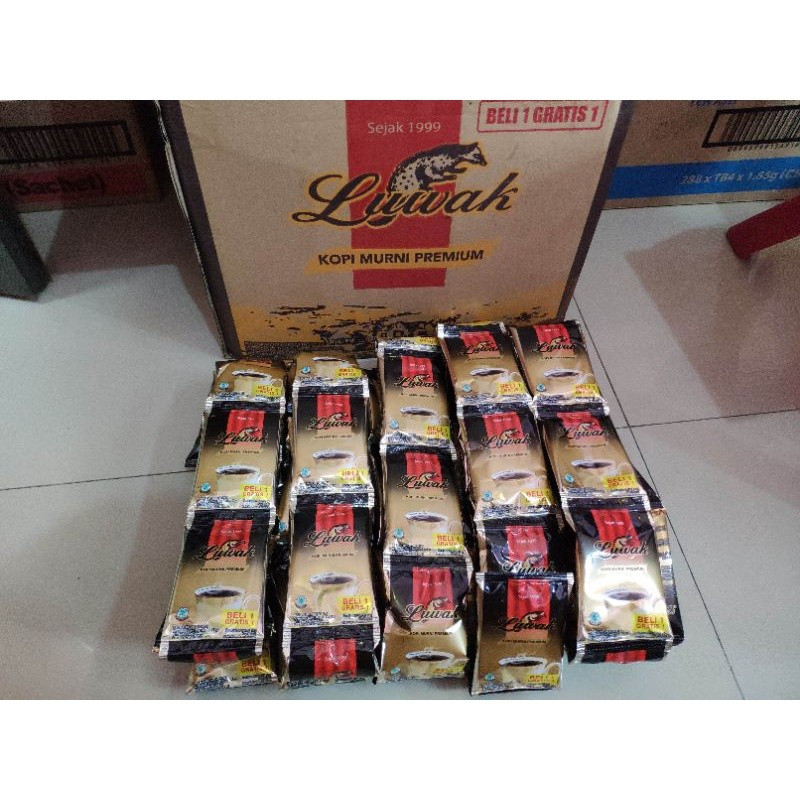 

Luwak kopi premium tanpa gula 7gr kecil isi 15 sachet