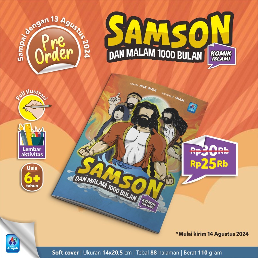 Foto Komik Samson dan Malam 1000 Bulan Buku Anak Islam Nabi Sam'un Lailatul Qadr Penerbit Pustaka Arafah