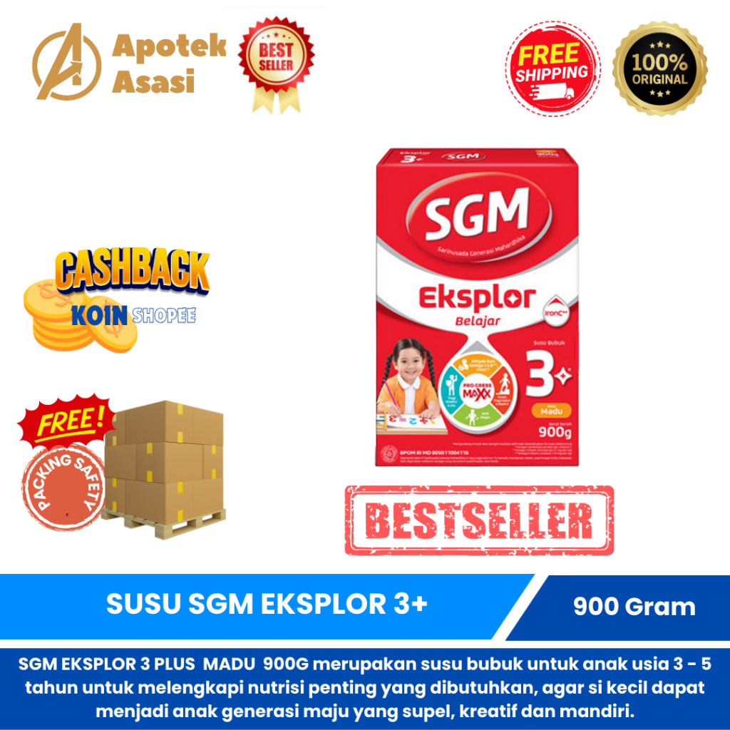 

SGM EKSPLOR 3+ USIA 3-5 TAHUN MADU 900 GR BOX