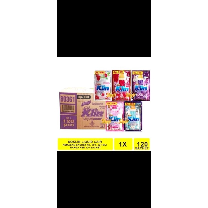 SOKLIN LIQUID CAIR 1 KARTON 120 PCS SOKLIN PAKAIAN