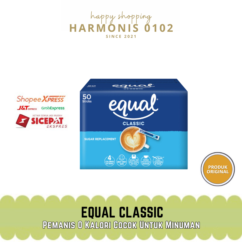 

Equal Classic Gula Pemanis NOL Kalori - 50 Sticks