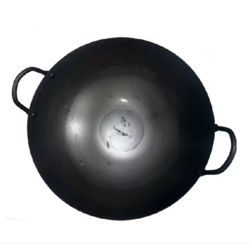 wok/kuali/wajan baja hitam carbon steel 55cm tebal