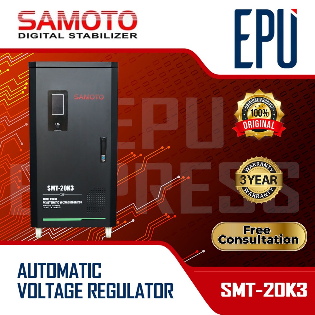 Stabilizer Samoto stabiliser 20KVA 3 Phase Fase Stavol Listrik SMT AVR