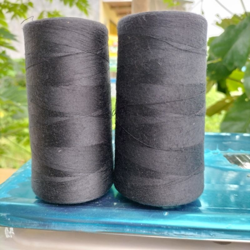 Benang jahit kiloan grade A 40/2 hitam perlengkapan menjahit
