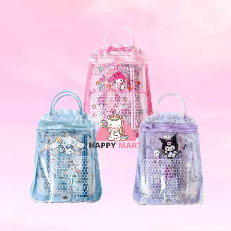 

stationary set TAS PLASTIK motif kuromi / melody / cinnamoroll