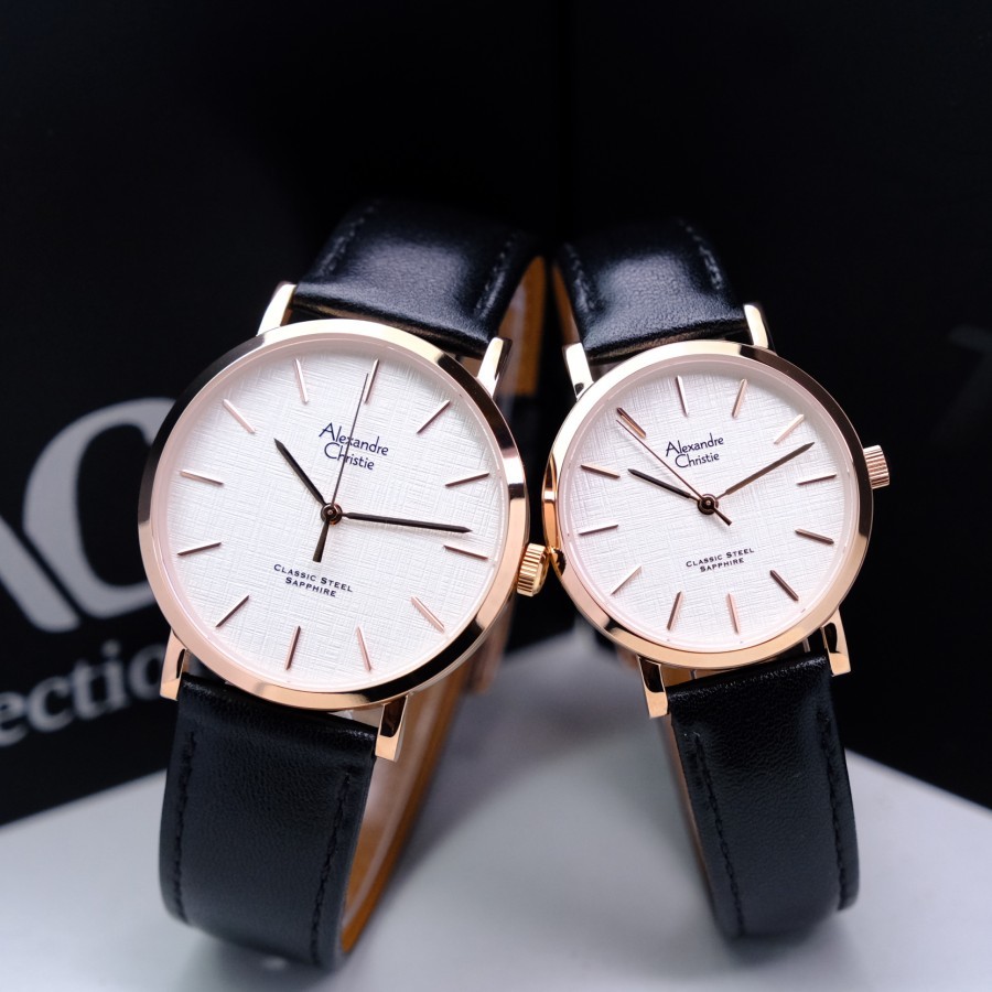 ORIGINAL Jam Tangan Pria/Wanita Couple Alexandre Christie AC 8698 / AC8698 Garansi 1 Tahun - Tali Ku