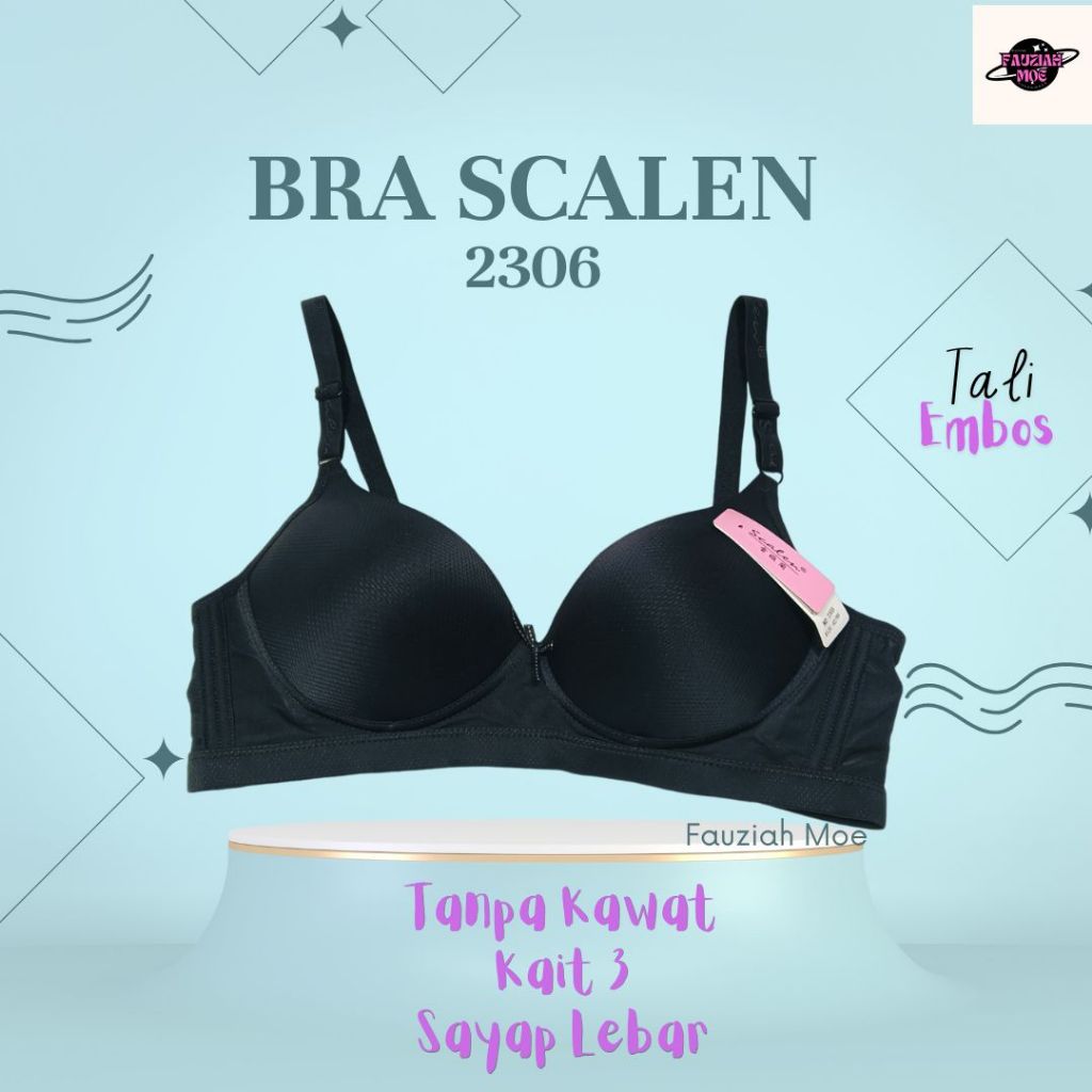 Bra Scalen 2306 Bh Busa Tipis Tanpa Kawat Cup B-C Sayap Lebar Kait 3 {Toko Restu}