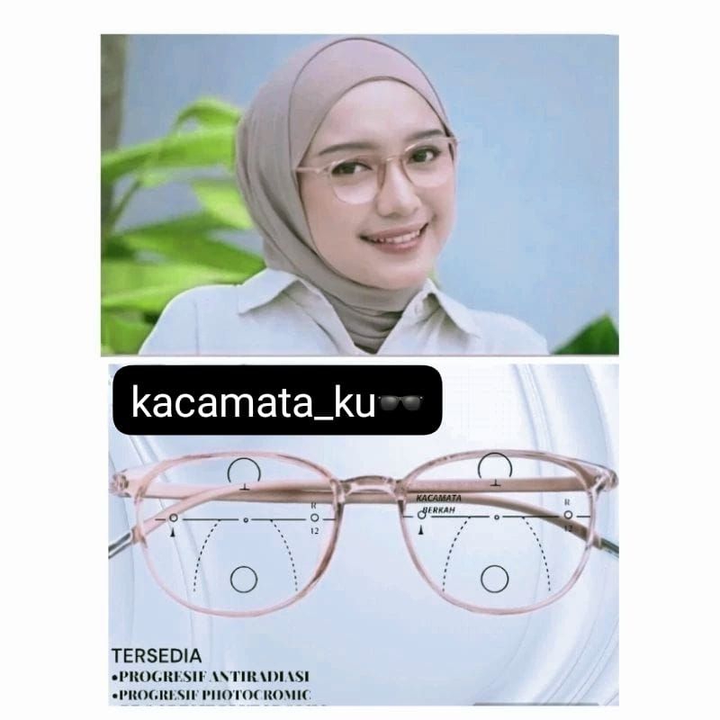 kacamata plus baca dan jalan (5004) progresif wanita dan pria antiradiasi bahan TR