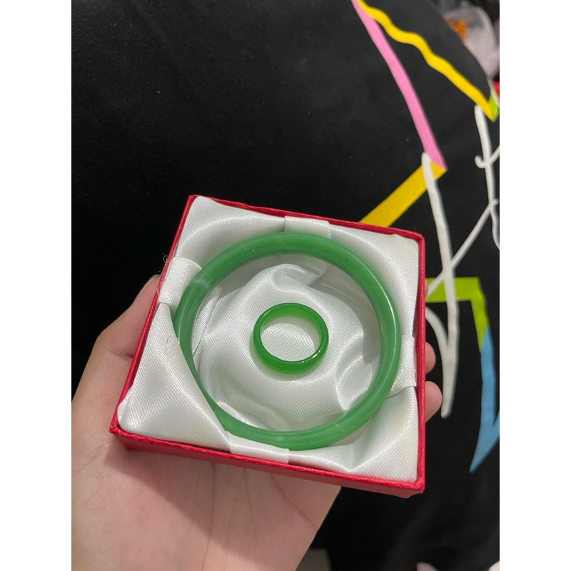 RB SET GIOK GELANG DAN CINCIN TERBARU PRIA DAN WANITA GELANG GIOK ASLI