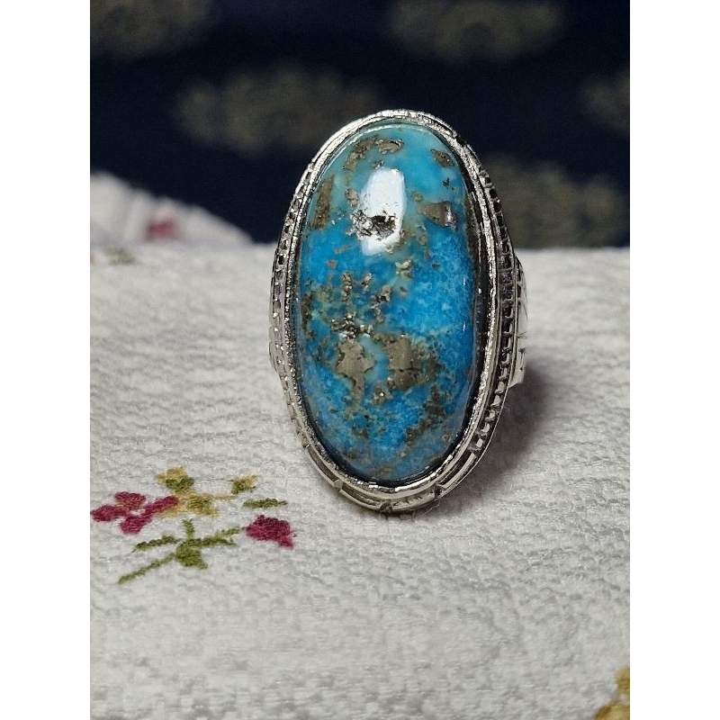 Batu Akik Pirus Persia Badar Perak Asli Batu Alam by Bertuah Gemstone