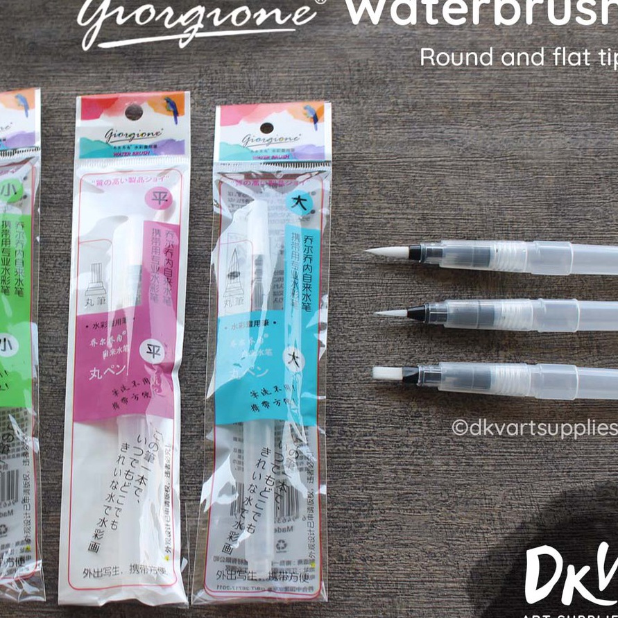 

MURAH Giorgione Water Brush Waterbrush Round Flat Tip Kuas Lukis Bulat Satuan