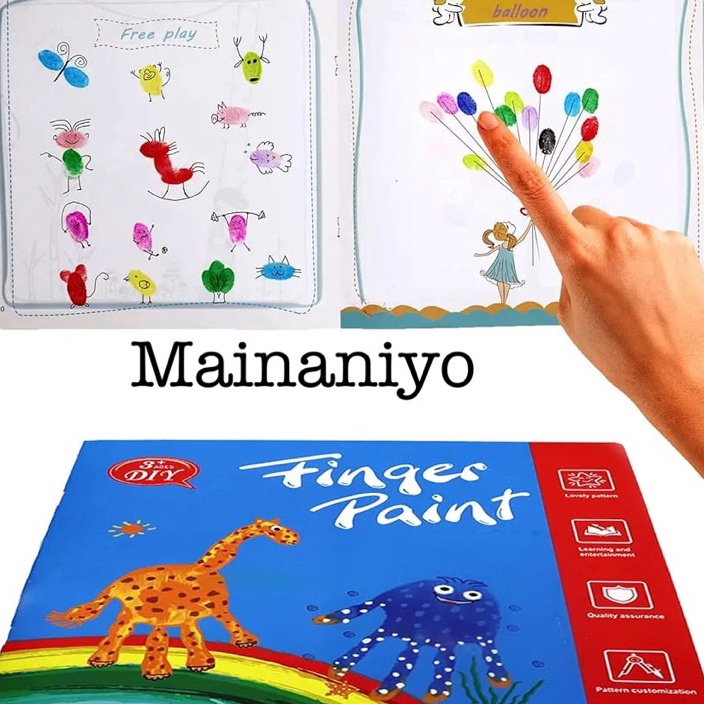 

MURAH MERIAH BUKU Finger paint Mainan Edukasi Finger Hand Painting Book Washable for Kids Buku Montessori Melukis Dengan Cat Warna Jari Untuk AnakAnak mainaniyo