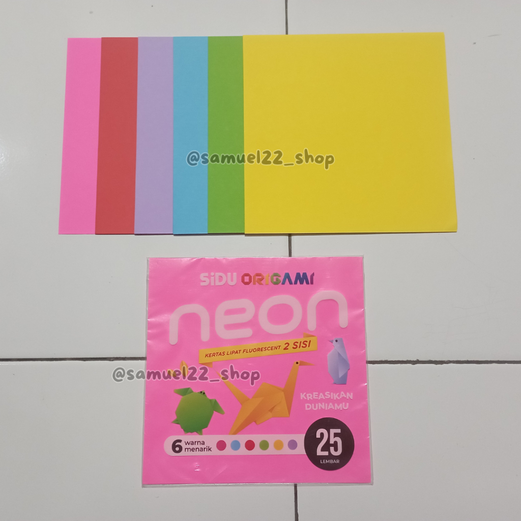 

Kertas Lipat / Kertas Origami Sidu 16 × 16 25 B Flo Isi 25 Lembar Warna Neon