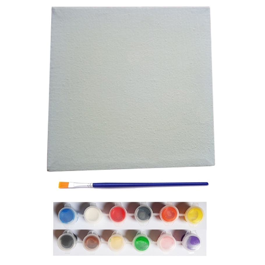 

PRODUK TERBARU Paket Melukis Kanvas 2x2 cm Cat Air dan Kuas Canvas 2 x 2 cm