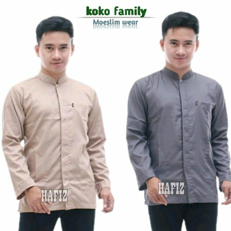 BAJU KOKO PRIA POLOS LENGAN PANJANG | BAJU KOKO  HAIBAH POLOS | BAJU KOKO HABAIB POLOS