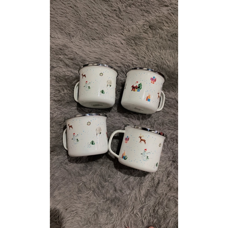 Cangkir / Mug  Jadul/Mug Tutup Kembang Enamel 8cm