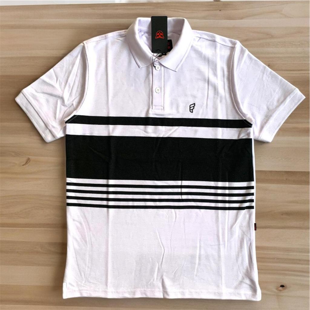 Kaos Kerah Stripe Polo Shirt Uniqlo Pria Wanita