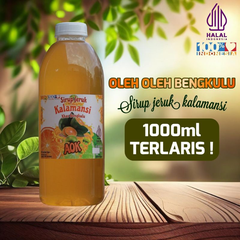 Sirup jeruk kalamansi 1000ml asli khas bengkulu Sirup kalamansi asli oleh oleh khas bengkulu sirup k