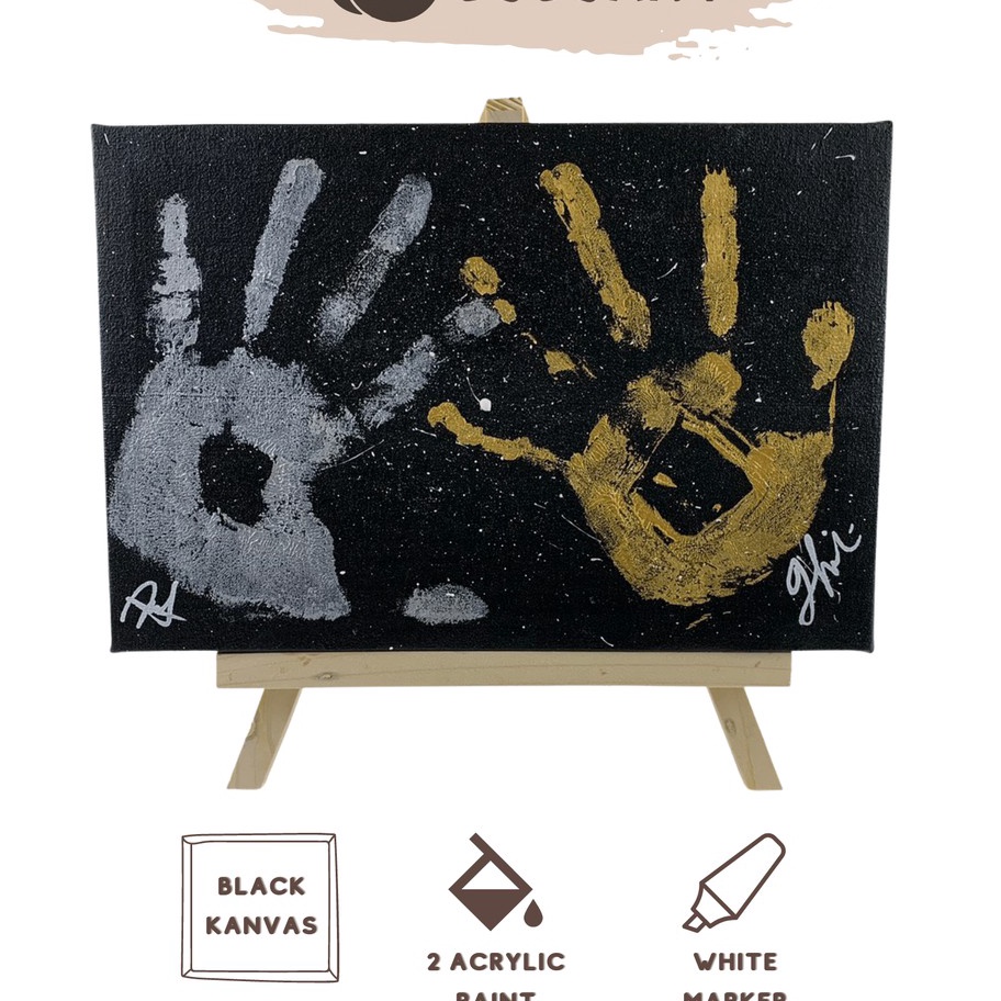 

NEW VARIAN DIY Hand Printing Kit Hand Painting Kit Couple Kanvas Cap Tangan Couple Canvas Lukis